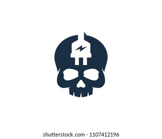 Electric Skull Icon Logo Design Element