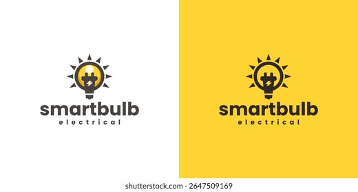 electric smart plug logo vector