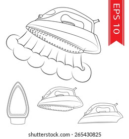 electric smoothing-iron icon set