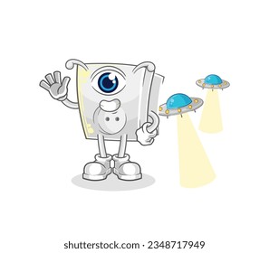 the electric socket alien cartoon mascot vector