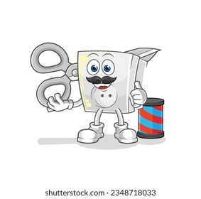 the electric socket barber cartoon. cartoon mascot vector