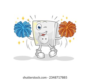 the electric socket cheerleader cartoon. cartoon mascot vector