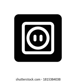 Electric socket (Computer And Hardware) icon Glyph vector