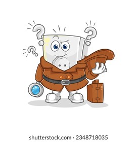 the electric socket detective vector. cartoon character