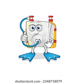 the electric socket diver cartoon. cartoon mascot vector