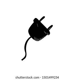 electric socket doodle icon vector hand drawing 