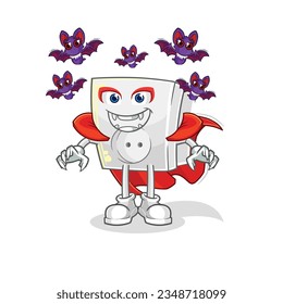 the electric socket Dracula illustration. character vector