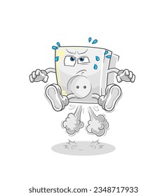 the electric socket fart jumping illustration. character vector