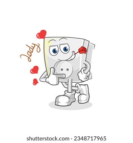 the electric socket flirting illustration. character vector