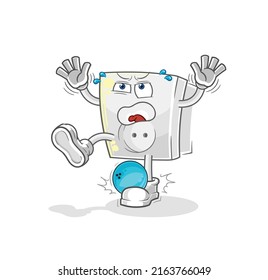 the electric socket hiten by bowling cartoon. cartoon mascot vector