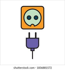 Illustration des Vektorgrafik-Farbbildes elektrischer Sockel