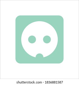 Electric Socket Icon Color Design Vector Template Illustration