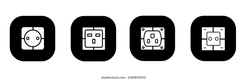 Electric socket icon in flat. A electric socket icon design. Stock vector.