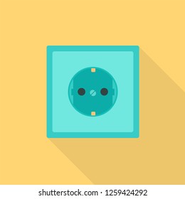 Electric socket icon. Flat illustration of electric socket vector icon for web design