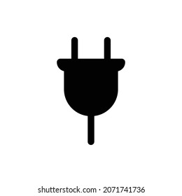Symbol für elektrische Steckdose. Zeilenstil-Symbol          schwarzes Vektorsymbol des Steckers 