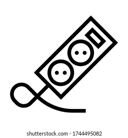 Electric Socket - Icon Line Vector - Hardware Icons