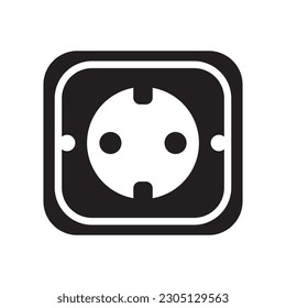 Electric socket icon logo illustration design template.