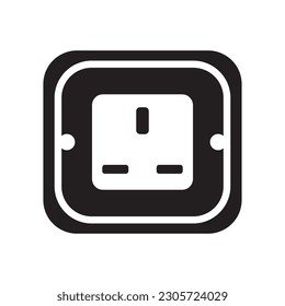 Electric socket icon logo illustration design template.