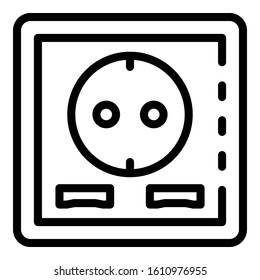 Electric socket icon. Outline electric socket vector icon for web design isolated on white background