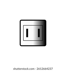 Electric socket icon. Power plug shape. Wall outlet symbol. Vector connection unit.