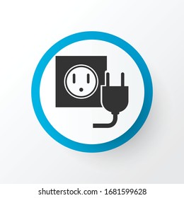 Símbolo de icono del enchufe eléctrico. Alambre aislado de primera calidad en estilo moderno.