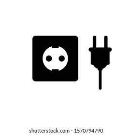 Electric socket icon vector flat style illustration