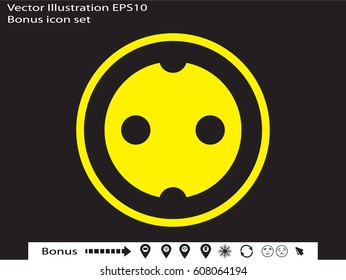 electric socket, icon, vector illustration eps10
