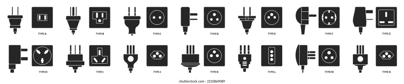 Electric socket isolated black set icon. Vector black set icon plug. Vector illustration electric socket on white background.