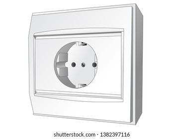 electric socket isolated on a white background