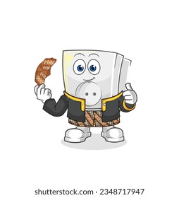 the electric socket Javanese character. cartoon mascot vector