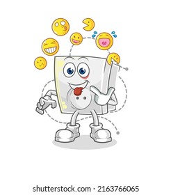 the electric socket laugh and mock character. cartoon mascot vector