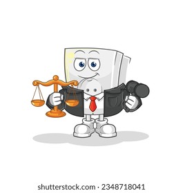 the electric socket lawyer cartoon. cartoon mascot vector