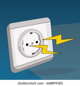 electric socket with lightening coming from the inside