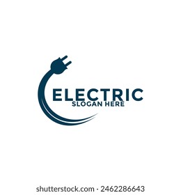 Electric Socket Logo Vector, Creative Thunderbolt with Socket Energy Power Logo vector