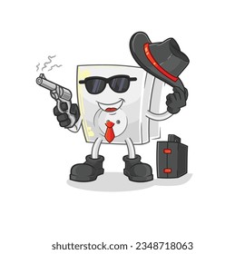 la mafia del enchufe eléctrico con carácter de arma. vector de mascota de dibujos animados