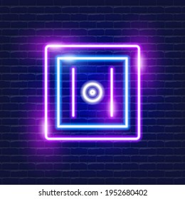 Electric socket neon icon. Electricity concept. Vector illustration for design.