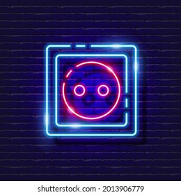 Icono de neón enchufe eléctrico. Concepto de reparación. Ilustración vectorial para el diseño.