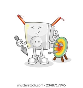 the electric socket ninja cartoon. character vector