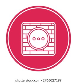 Electric socket on brick wall background, symbolizing technology and industrial concepts
