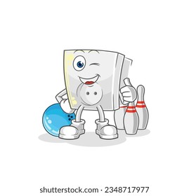 the electric socket play bowling illustration. character vector
