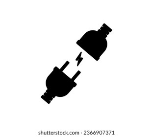 Electric socket with a plug. Connection and disconnection concept logo design. Electric plug and outlet socket unplugged vector design and illustration.
