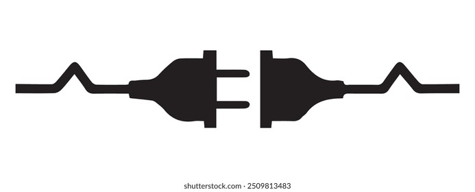 Toma eléctrica con enchufe. Concepto de conexión y desconexión. Eps 10