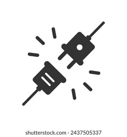 Electric socket plug connection icon isolated vector illustration on white background.