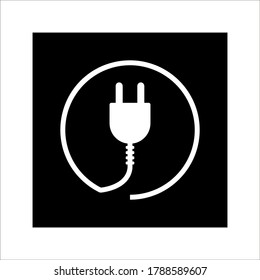 Electric socket with a plug icon on background
