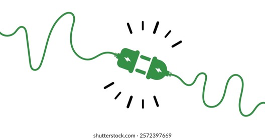 Electric socket with plug icon. Electric plug and outlet socket unplugged. cable of energy disconnect sign. symbol electric plug design