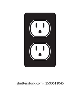 electric socket and plug icon vector illustration logo template