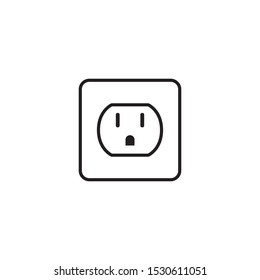 electric socket and plug icon vector illustration logo template