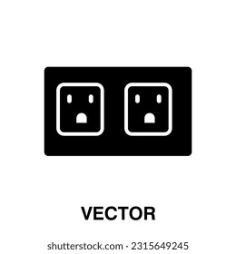 electric socket and plug icon vector illustration logo template on white background. 