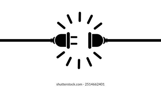 Electric socket with plug illustration