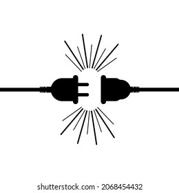 Electric socket with a plug isolated on white background